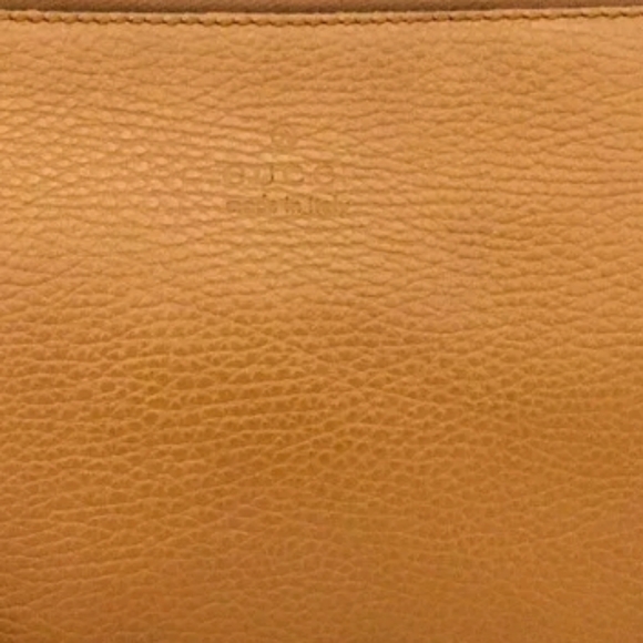 GUCCI BAMBOO BROWN LEATHER CLUTCH BAG /D0119 - Picture 3 of 4
